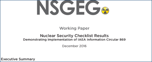 NUCLEAR SECURITY CHECKLIST RESULTS: DEMONSTRATING IMPLEMENTATION OF IAEA INFORMATION CIRCULAR 869